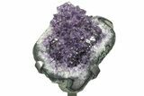 Amethyst Geode Section on Metal Stand - Deep Purple Crystals #171779-3